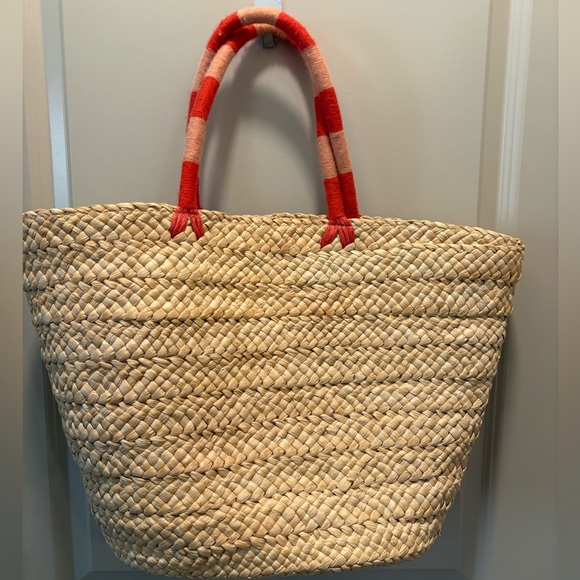 Dolce Vita Natural Straw Tote with Red Details - Picture 2 of 3